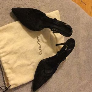 Calvin Klein black dressy fabric shoes